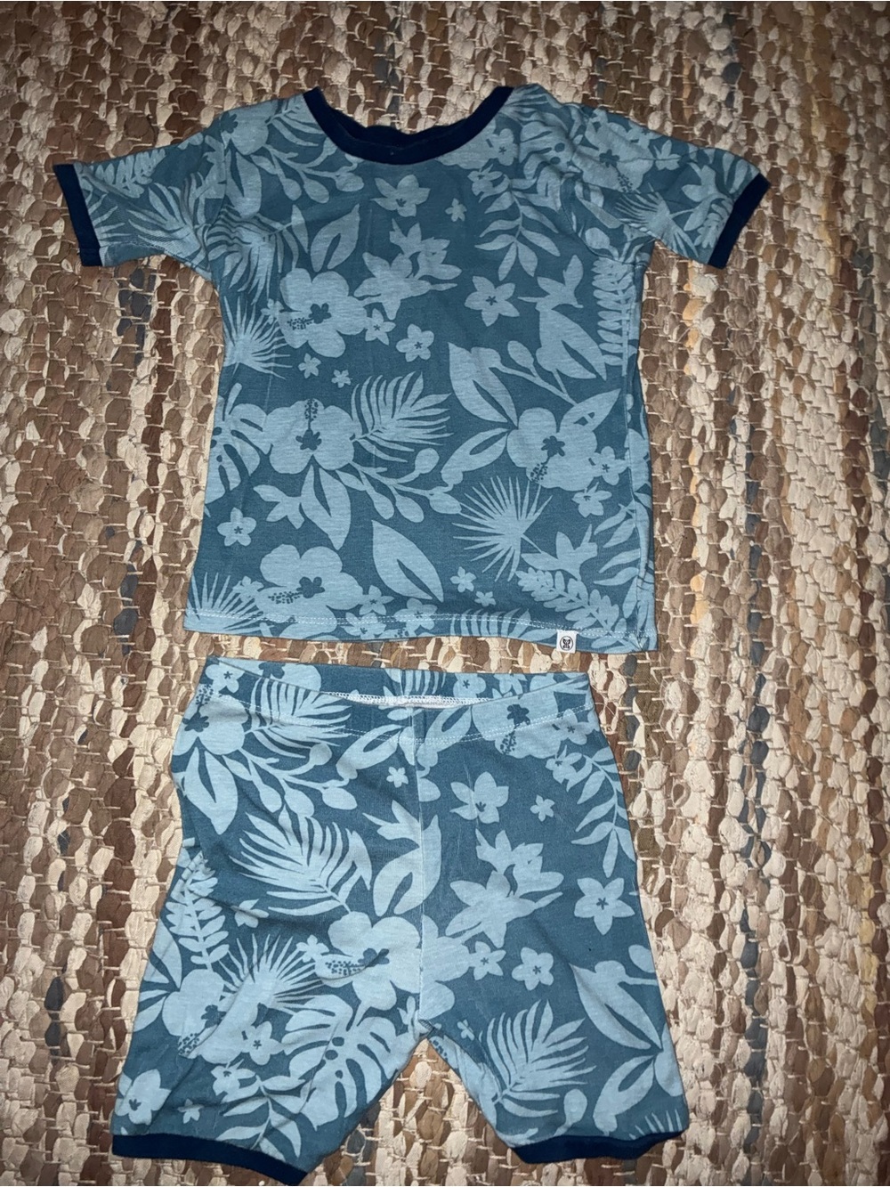 The Honest Company Blue Floral Short Sleeve Pajama Set